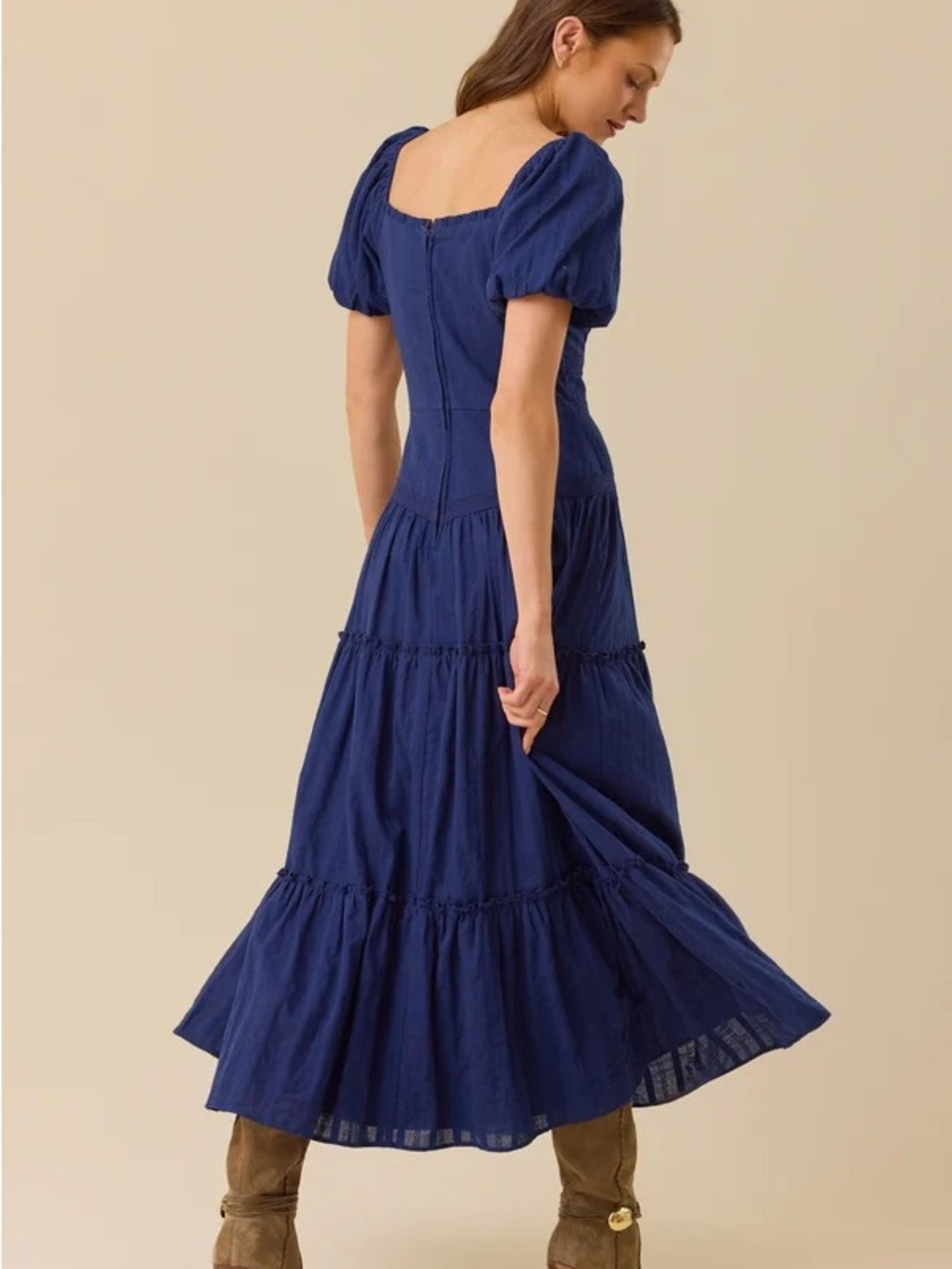 Altar'd State Blue Puff-Sleeve Maxi Dress - Picture 2 of 9